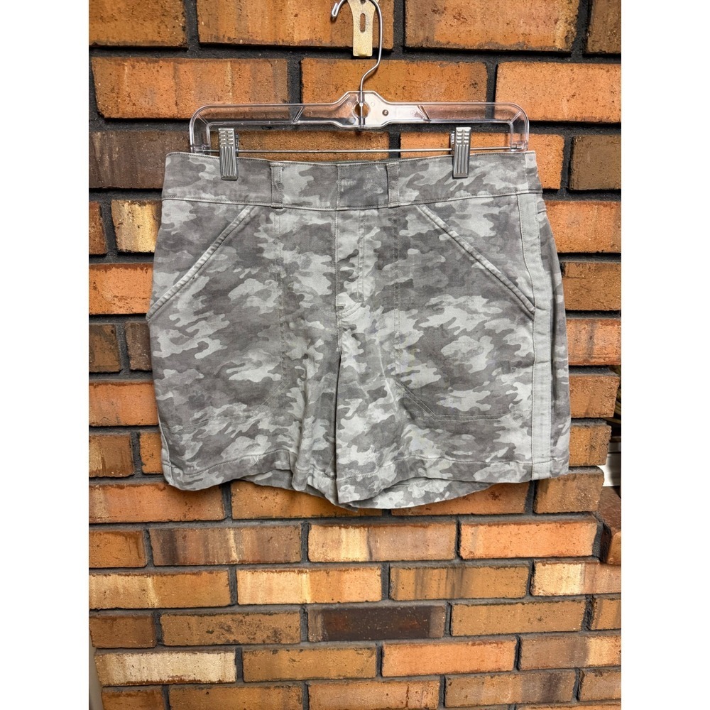Spanx Womens Stone Wash Stretch Twill Camo Shorts